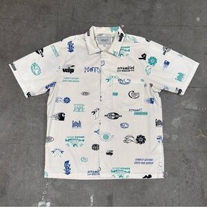 Carhartt WIP Short Sleeve Mechanic Button Up Shirt Mens Medium Graphic Print AOP
